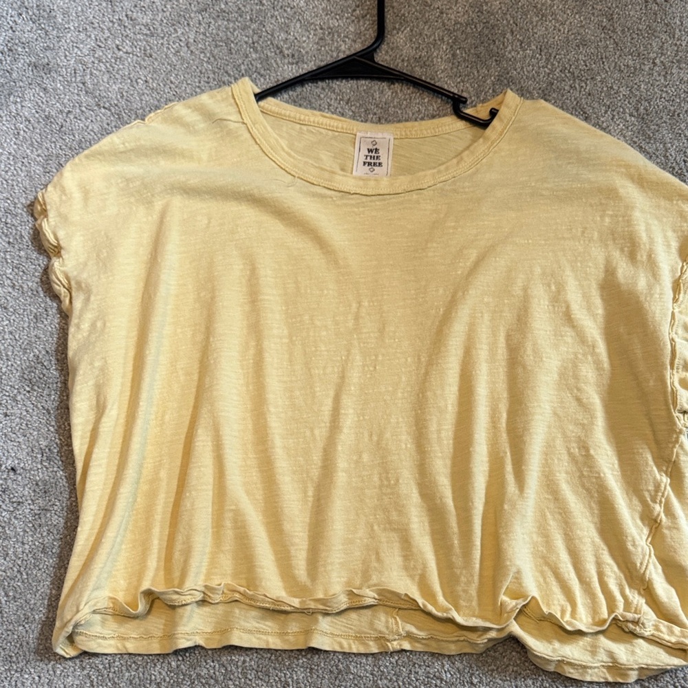 SOLD. We The Free Light Yellow Short Sleeve Tee